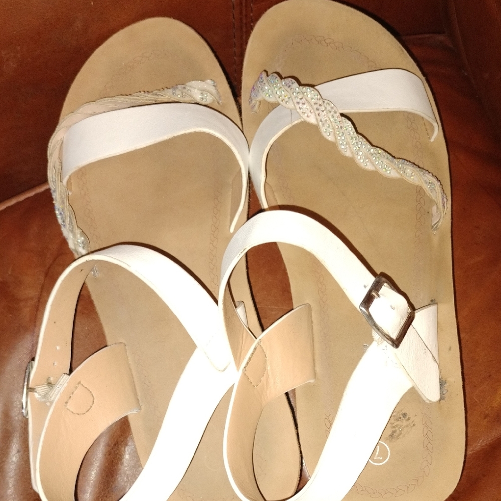 White Braided Sandals